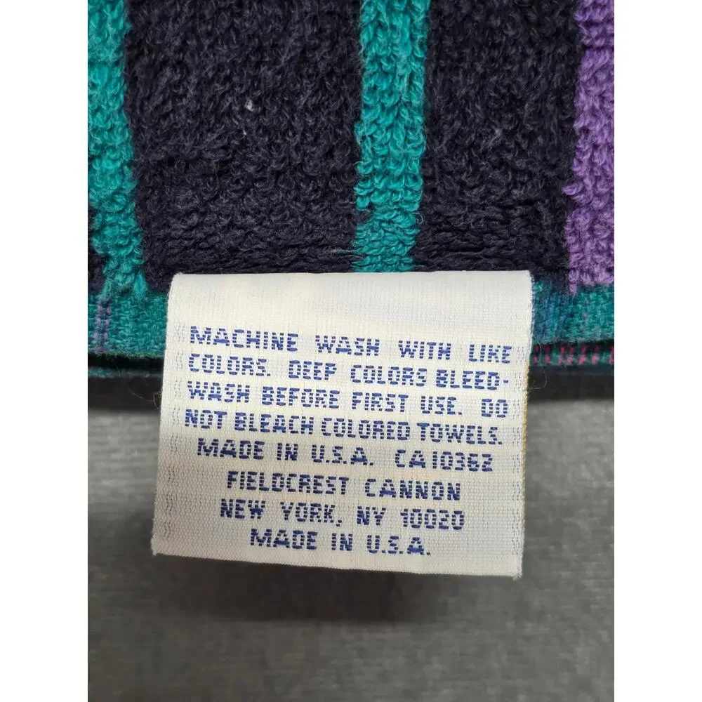 Vintage Fieldcrest Southwest Aztec Set Body Towel 90's Retro Bold